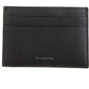 Tiffany & Co. Card Holder Wallet - Gray Leather - New